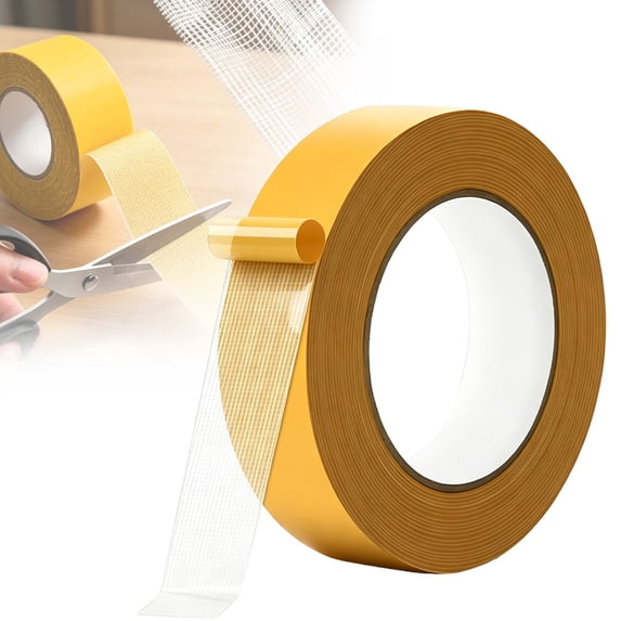 Double Sided Mesh Tape, 65.6 Ft Heavy Duty Double Sided Mounting Tape, Mesh Double Sided Tape, Double Sided Mesh Tape, Extra Thick Mesh Adhesive, Multipurpose Craft Tape, Rug Fixing Double Tape