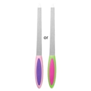 Double Sided Metal Nail File Buffer with Anti-slip Handle Manicure Pedicure Tool