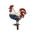 Double-Sided Metal Rooster Yard Stake 11.8