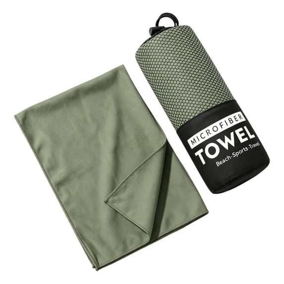 Double Sided Microfiber Sports Towel Quick Dry Portable Fitness Gym Towel Super Absorbent Sweat with Carry Bag for Yoga Swimming Travel Outdoor