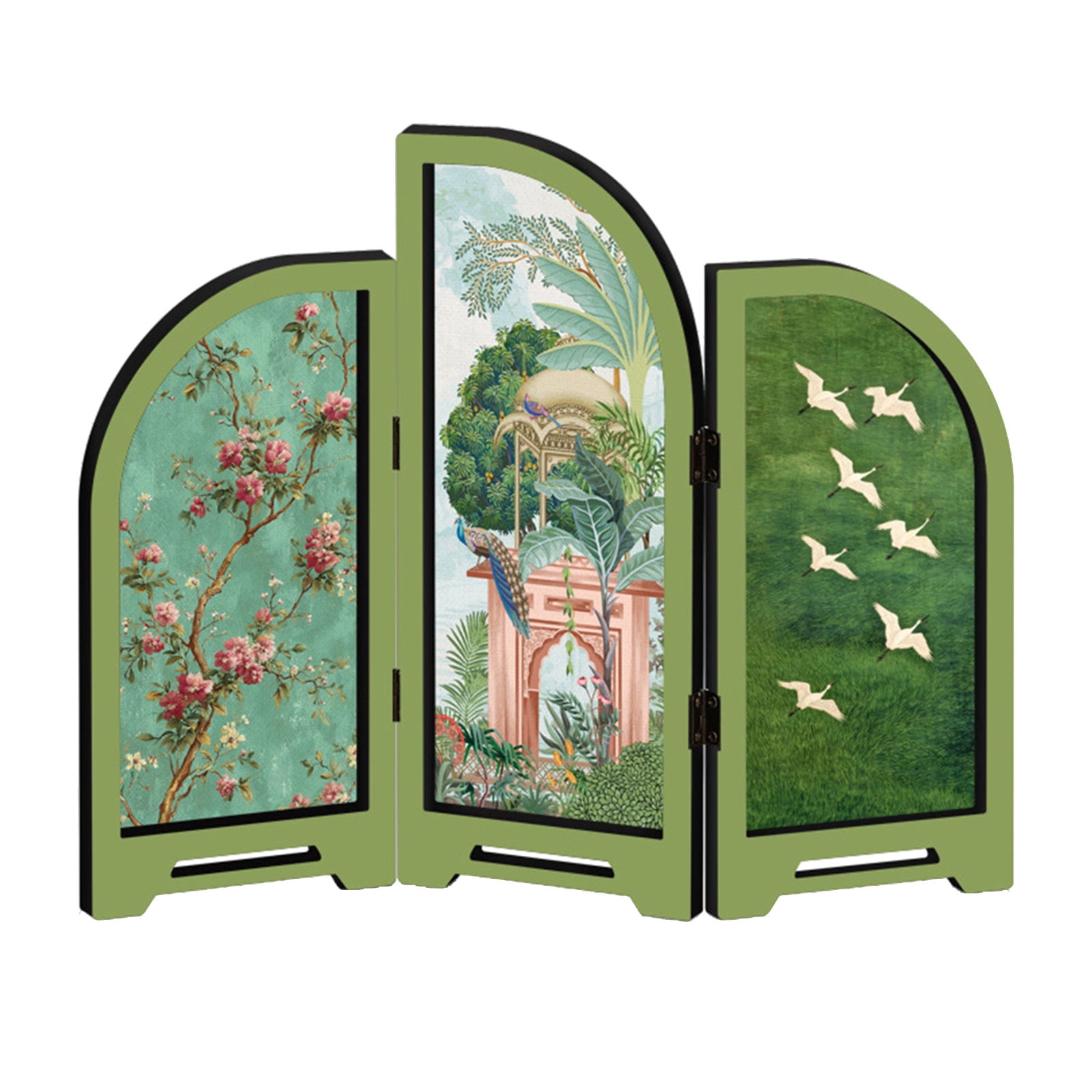 Double Sided Miniature Folding Screen 3 Panel Divider Desktop Decor ...