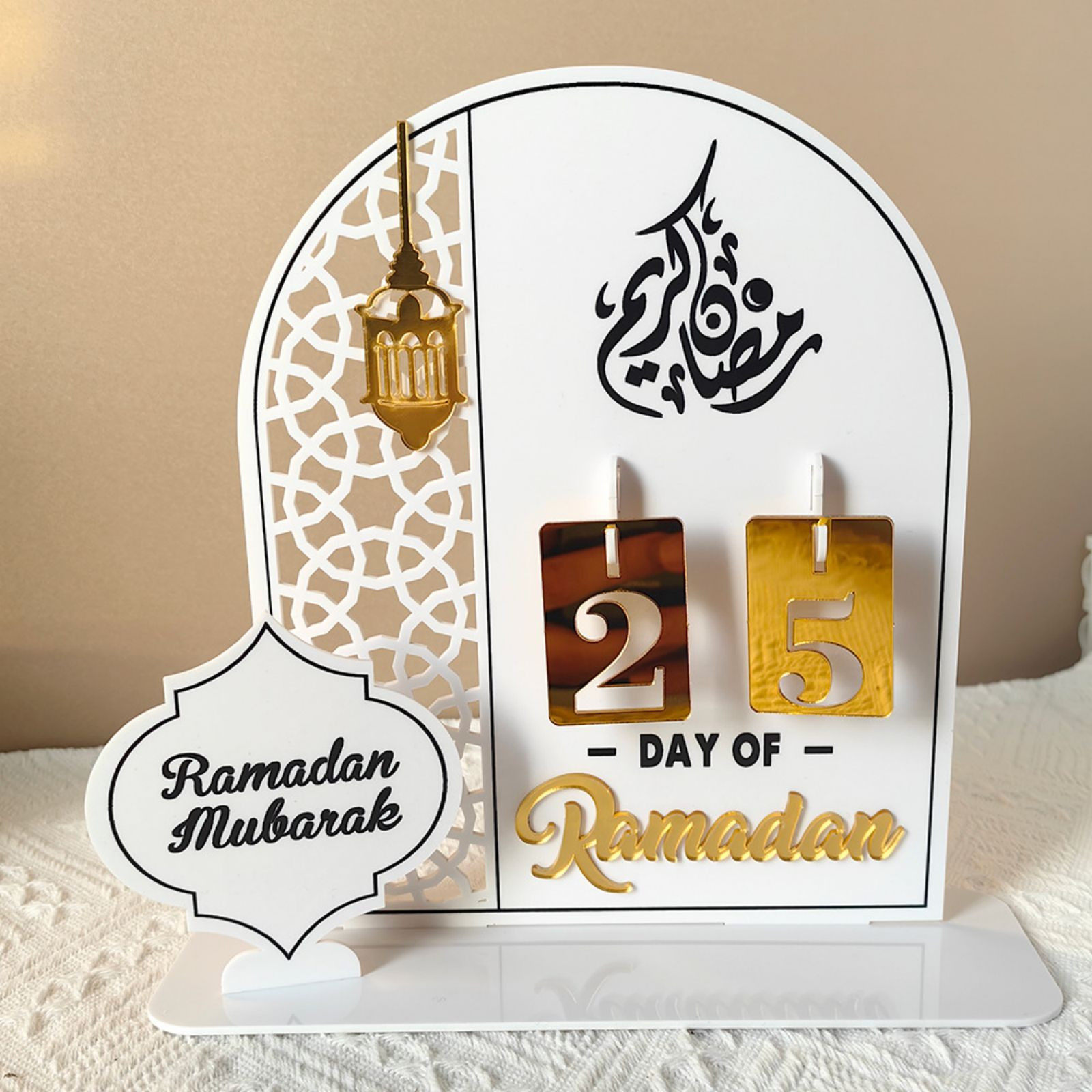 Double-Sided Mirrored Acrylic Eid Al-Fitr Countdown Table Ethnic Style ...