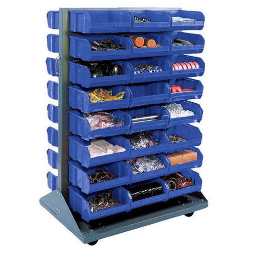 Double-Sided Mobile Rack with (96) Blue Bins, 36x25-1/2x55 - Walmart.com
