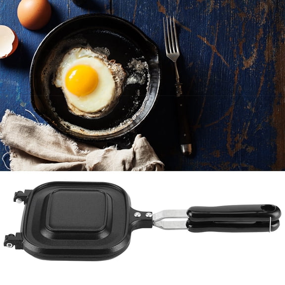 Double-Sided Multifunction Fry Pan Sandwich Toaster Breakfast Maker Nonstick Aluminum Baking Skillet Mold 14.4x6.3x1.4 Inches