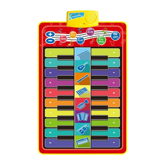 Double Sided Music Piano Play Mat 95X59.5Cm 8 Instrument Sounds 20 Keys Educational Musical Toy For Kids Age 1+ Requires 3 Aa Batteries 330G