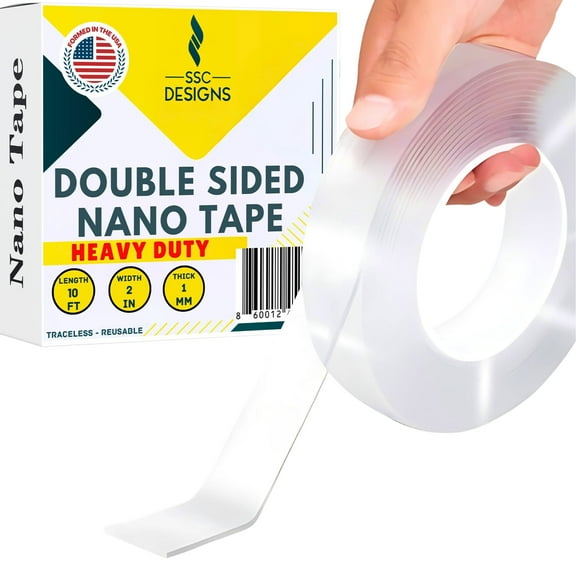 Double Sided Nano Tape Heavy Duty Wall Hanging Strips for Posters Home Decor Paintings Mounting Adhesive - 120 Inches