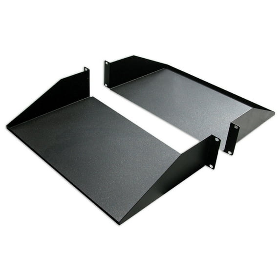 Double-Sided Non-Vented Divided Shelf, 2U, 19" x 25"D, Black