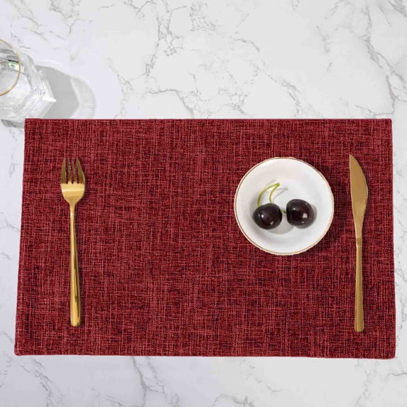 Double-Sided Nylon Heat Insulating Placemats, Leather-Look Table Mats for Hot Dishes – Reusable Western Style Coasters, Non-Stick Easy Roll-Up Dining Protector for Kitchen Table