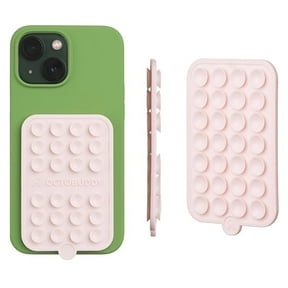 Double-Sided OCTOBUDDY Silicone Suction Phone Case Detachable Mount - Hands-Free, Strong Grip Holder for Selfies & Videos - iPhone & Android Compatible; Chalk Pink