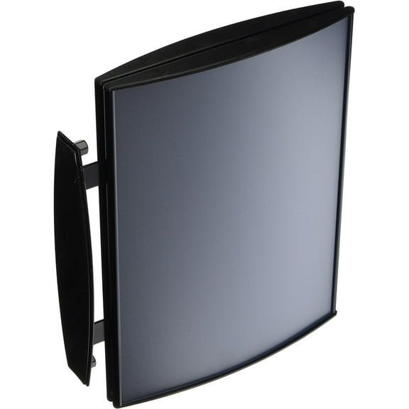 Double Sided Office Sign; Ceiling, Wall, or Door Mount; for 8.5" x 11" Signage, Curved Frame, Black Aluminum