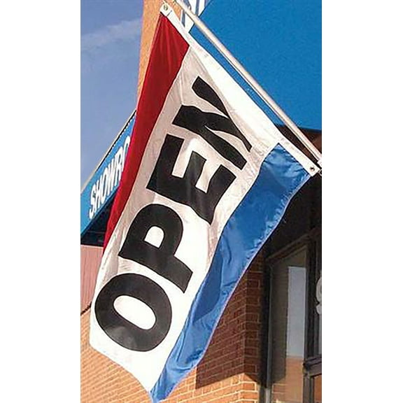SSWBasics Double Sided Open Flag - 3 x 5 - Flag Only- Double Sided Open Flag for Retail - Bright and Vibrant Now Open Flag - Durable Open Flags for Businesses