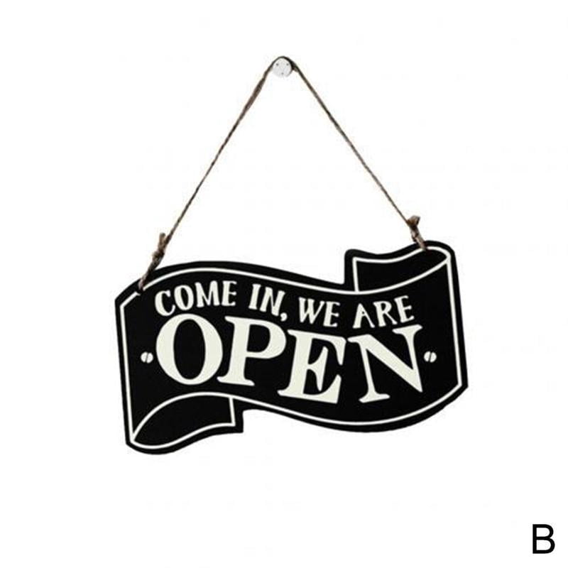 Double Sided Open/closed License Plate Shop Wall Decor Restrooms Tin