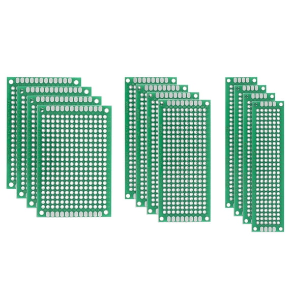 Double-Sided PCB Board Printed Circuit Boards Kit 3 Sizes Prototyping Board 12pcs