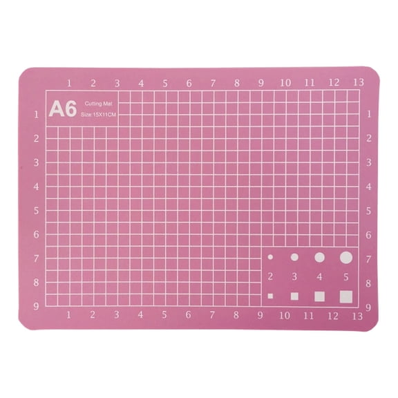 Double-Sided PVC Cutting Mat, Oimcto Precision Grid & Angle Markings on Both Sides, Self-Healing Property, 1.2mm Thick Protective Layer, Non-Slip Backing, Double Size A6, Pink