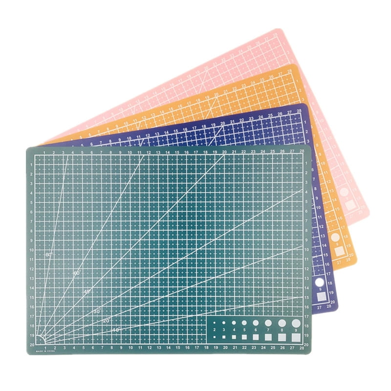 Double Sided PVC Plastic Cutting Mat Pad Rectangle for Ceramic & Clay Tools Rectangle Random color 30x22cm