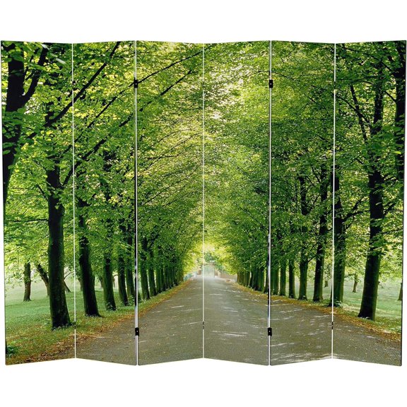 Double Sided Path of Life Canvas Folding Screen, 6 Foot - 6 Panel