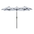 thumbnail image 1 of Double-Sided Patio Umbrella 9.5' - Outdoor Garden Umbrella with Tilt & Crank - 3/12 Ribs - Deck, Pool, White Cream + Polyester, 1 of 9