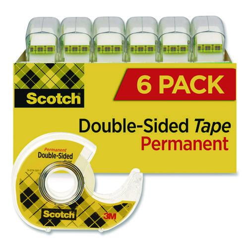 Double-Sided Permanent Tape in Handheld Dispenser, 1" Core, 0.5" x 500", 6/Pack | Bundle of 5