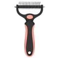 thumbnail image 1 of Double Sided Pet Dematting Rake Comb, Anti-Slip Ergonomic Handle Knot Remover Brush, Stainless Steel Safe Deshedding Tool for Dogs Cats Long Thick Matted Fur Daily Grooming Hair Care, 1 of 6