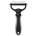 thumbnail image 1 of Double Sided Pet Dematting Rake Comb, Anti-Slip Ergonomic Handle Knot Remover Brush, Stainless Steel Safe Deshedding Tool for Dogs Cats Long Thick Matted Fur Daily Grooming Hair Care, 1 of 6