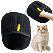 Double Sided Pet Grooming Gloves, Black Electrostatic Cat Hair Removal Gloves, Grooming & Deshedding Mitt for Cats & Dogs