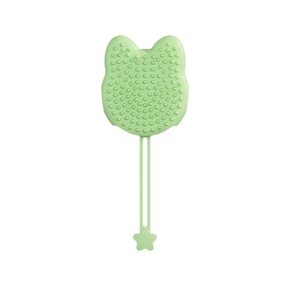 Double-Sided Pet Grooming Gloves | Silicone Cat Bathing & Massaging Mitt | Floating Hair Removal & Shedding Brush | Soft Food-Grade Material | Easy Clean | Cute Ear Design | 1-Pack