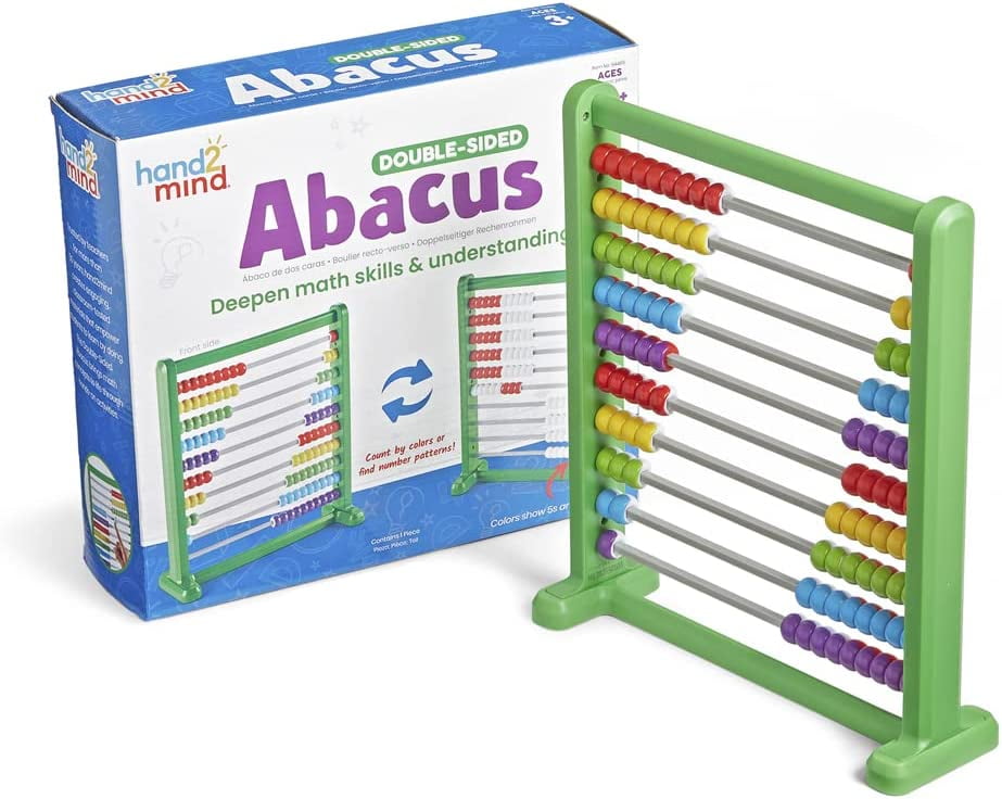 Double Sided Plastic 100 Bead Abacus, Abacus for Kids Math, Math
