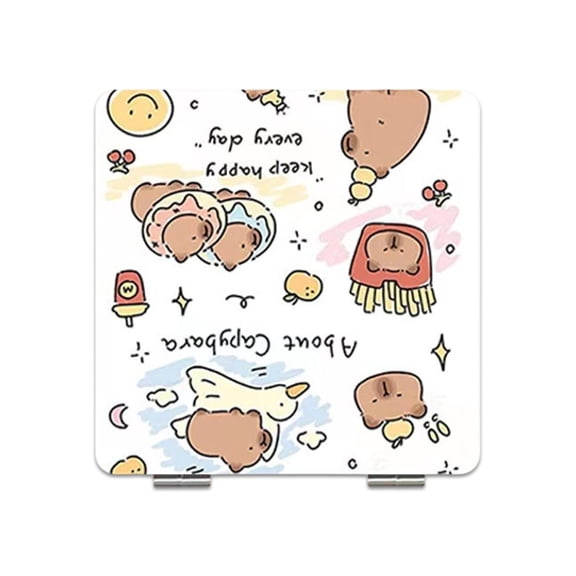 Double Sided Pocket Mirrored Handle Cosmetic Mirrored Compacts Makeup Mirrored for Everyday Use