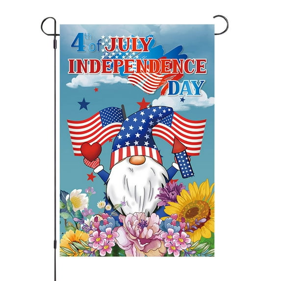 Double Sided Premium Garden Flag, July 4th Independence Day USA American Patriotic Memorial Garden Flags for Home Decor - Weather Resistant & Double Stitched Yard Flags - 12 x 18Inch