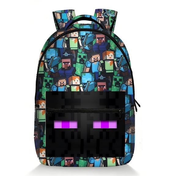Double Sided Printed Backpack, My World Style Student Backpack, Large Capacity Backpack, Casual Bag