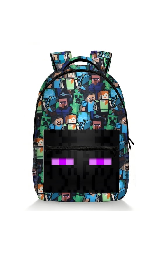 Double Sided Printed Backpack, My World Style Student Backpack, Large Capacity Backpack, Casual Bag