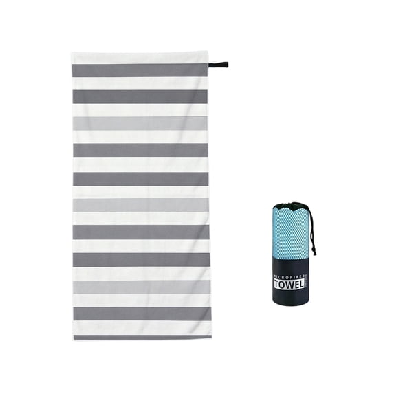 Double-Sided Printed Fast-Drying Beach Towel for Adults, Oversized 160x80cm Polyester Towel with Storage Bag, Ideal for Travel, Camping, Pool, and Sun Lounger Use