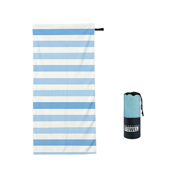 Double-Sided Printed Fast-Drying Beach Towel for Adults, Oversized 160x80cm Polyester Towel with Storage Bag, Ideal for Travel, Camping, Pool, and Sun Lounger Use