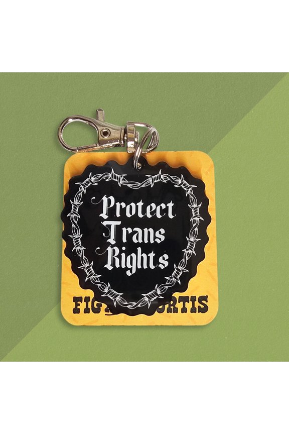 Double-Sided Protect Trans Rights Keychain, Transgender Charm, Trans Pride Keychain, Gift for Trans, Transgender Pride (1 keychain)