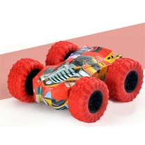 Double-Sided Pull Back Car Toy, Friction Powered Vehicles Toys, Four-Wheel Drive Toy Car, 360° Rotating Stunt Push and Go Friction Cars, Flip Cars Toys for 3  Ages, Birthday Gift