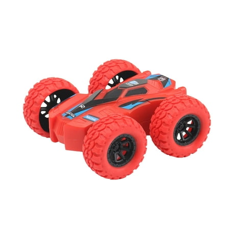 Double-Sided Pull Back Cars Toys for Ages 2-4, Truck Car Rotating Stunt Push and Go Friction Cars for Toddlers 1-3 Vehicle 2+ Year Old Boys Girls Gifts, Vibration Inertial Car Toy