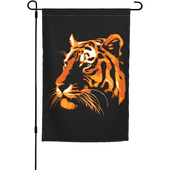 Double Sided Realistic Tiger Garden Flag 12 x 18 Inch Welcome Banner for Outdoor Yard and Farmhouse Decor