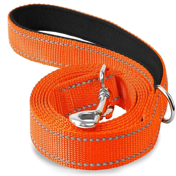 Double-Sided Reflective Dog Leash, 6 FT/5 FT/4 FT, Padded Handle Nylon Heavy Duty Leashes for Medium & Large Dogs Walking, Red
