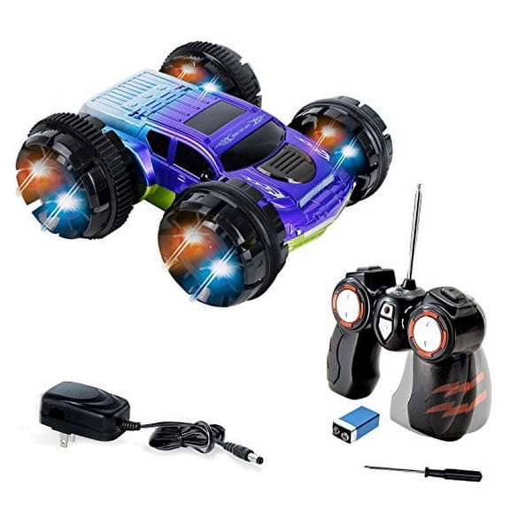 Kidirace RC Stunt Car 360 Degree Spinning and Flips Double Sided, Blue