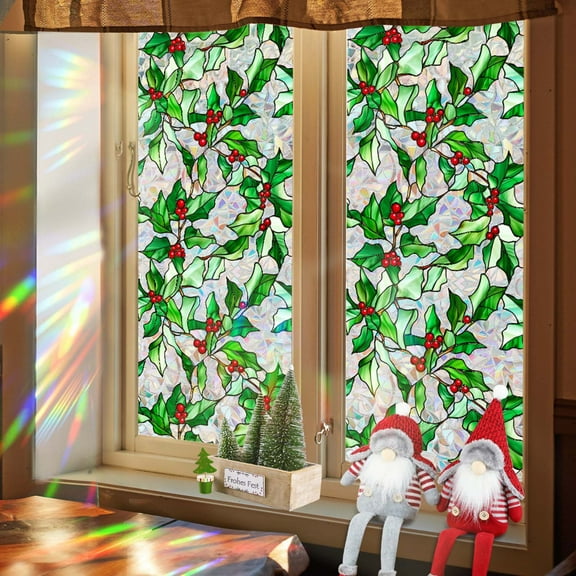 Double-Sided Removable Christmas Window Cling Sticker - PVC Static Decal for HOME and Office Festive Decor