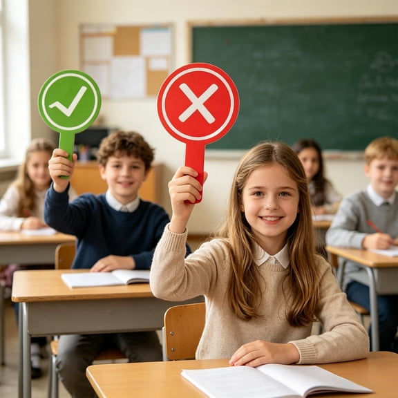 Double Sided Response Card Judge Scoring Paddle Handheld Sign Classroom Meeting Event Party Game Durable Plastic Ergonomic Stylish Quirky Tool