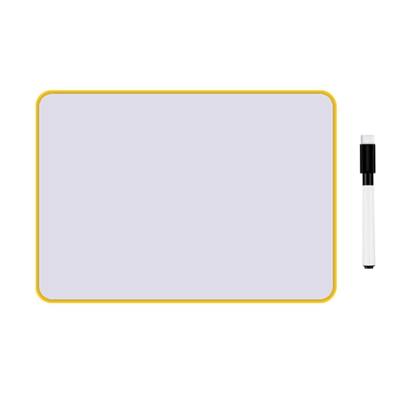 Double-Sided Reusable Mini Whiteboard 9x12" with Marker, Portable Dry Erase Board for Home Messages , Office To-Do Lists, School Notes, Live Commentary,Yellow
