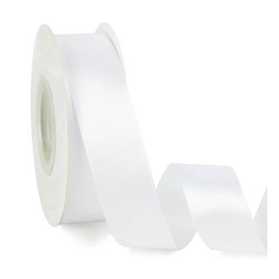 Double Faced White Satin Ribbon,1” x Continuous 25 Yards,Use for Bows Bouquet,Gift Wrapping,Floral Arrangement