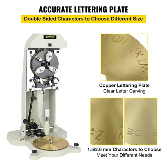 Double-Sided Ring Engraving Machine with 1.5-2.0mm Character Blocks for Inner Ring Inscriptions