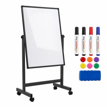 GOCAPTAIN Double-Sided Magnetic Whiteboard on Wheels Mobile Dry Erase ...