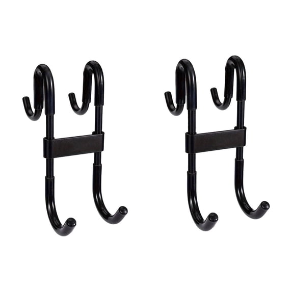 Double Sided S Hooks Dual Anti-Drop Geometric Plastic Hangers Non-Slip Rail Grips 2 Pcs for Bathroom Kitchen Shower Rod and Reusable Organizer