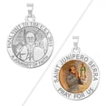 thumbnail image 1 of Double Sided Saint Junipero Serra and Pope Francis Papal Visit Washington DC Religious Medal 2/3 inch Size of Dime, Sterling Silver, 1 of 2