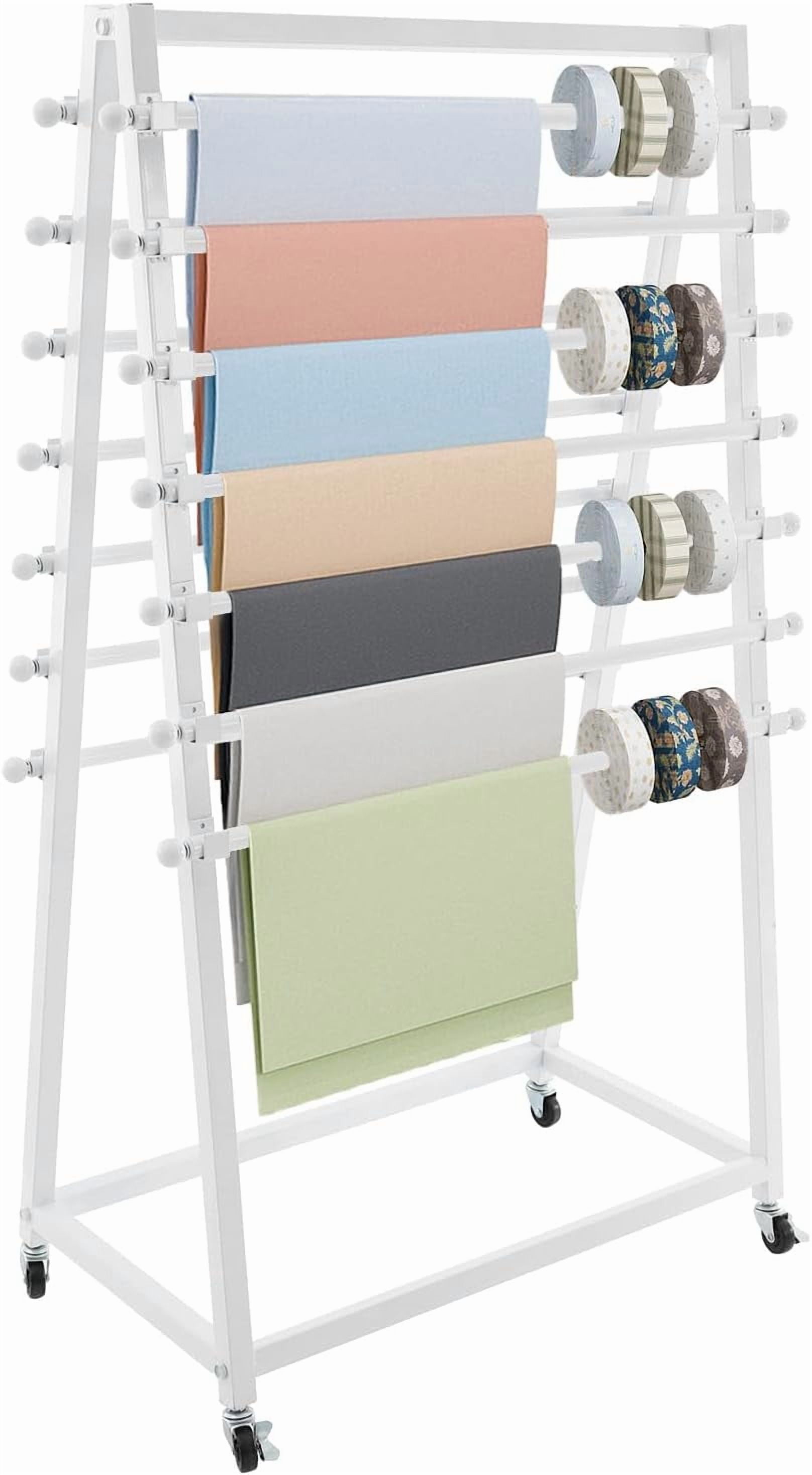 Double-Sided Scarf Rack, 15 Tier Ribbon Storage Rack, Floor Standing ...