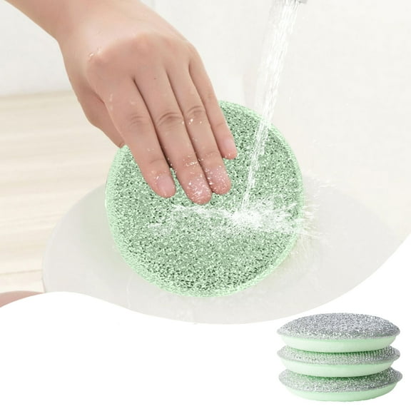 Double Sided Scouring Pad and Se for Dishes, Heavy Duty Kitchen Scrubbing Pads, Non Scratch Pot Scrubber, Dish Washing Brush Alternative, Reusable Cleaning Pads for Sink, Cookware, Pans