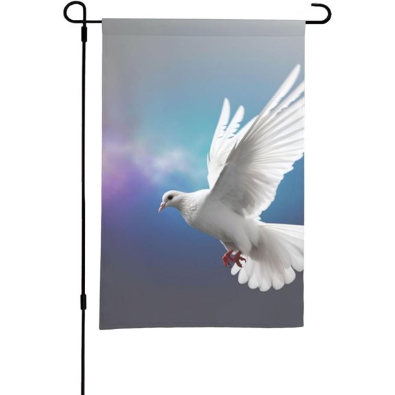 Double Sided Seasonal Welcome Garden Flag, Peace Dove, 12 x 18 Inch Small Outdoor Flag for Yard, Lawn, Patio, Farmhouse Spring Summer Decorations